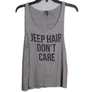 JEEP HAIR DON'T CARE Gray Tank Top Women's S